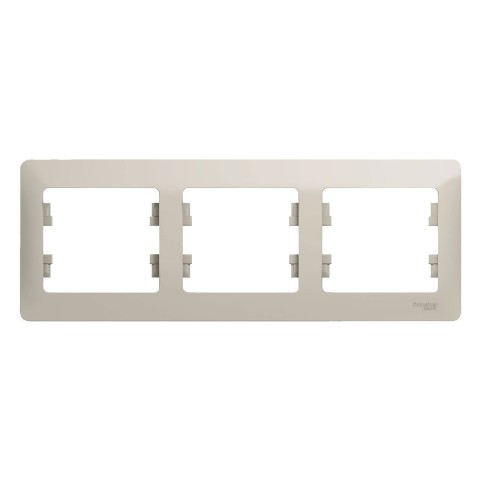 Купить Рамка на 3 поста горизонтальная Glossa GSL000903 Молочный в Минске