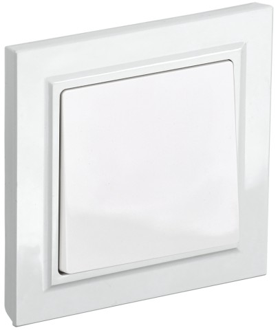 Купить BRITE Выключатель 1-клавишный 10А в сборе ВСР10-1-0-БрБ белый IEK в Минске