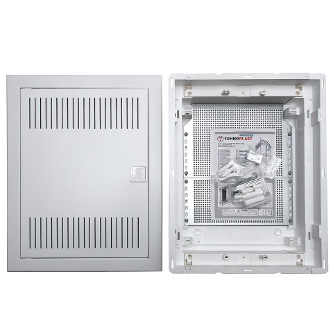 Купить U24ES IT, Щит встраиваемый мультимедийный, 2 ряда, металл. дверца со слотами для охлаждения, IP30 в Минске