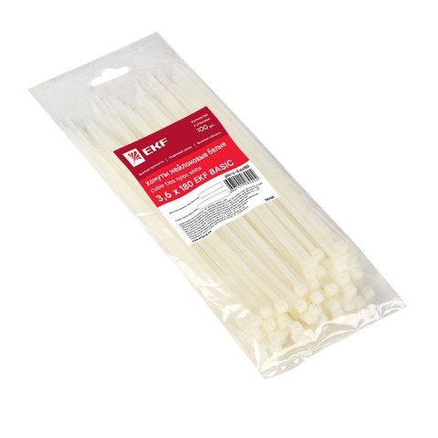 Купить Хомут нейлоновый (3,6х180) (100шт.) EKF Basic в Минске