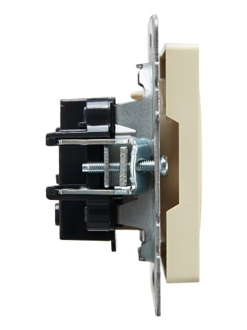 Купить BRITE Розетка 1-местная без заземления без защитных шторок 10А РС10-1-0-БрКр бежевый IEK в Минске