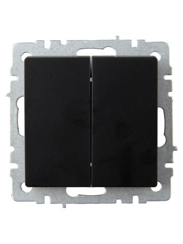 Купить BRITE Выключатель 2-клавишный проходной 10А ВС10-2-6-БрЧ черный IEK в Минске