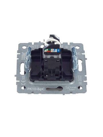 Купить BRITE Розетка компьютерная RJ45 кат.5E РК10-БрС сталь IEK в Минске