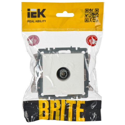 Купить BRITE Розетка TV оконечная РТВ11-0-БрБ белый IEK в Минске