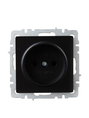 Купить BRITE Розетка 1-местная без заземления без защитных шторок 10А РС10-1-0-БрЧ черный IEK в Минске