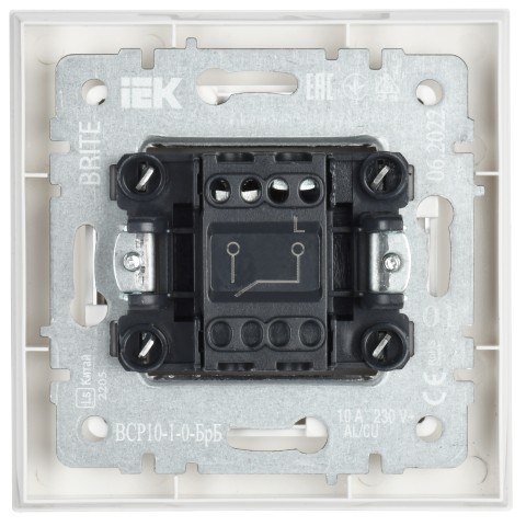 Купить BRITE Выключатель 1-клавишный 10А в сборе ВСР10-1-0-БрБ белый IEK в Минске
