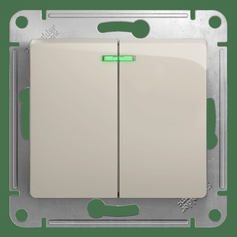 Купить GSL000953  2-кл Выключатель подсв.сх.5а мех.,МОЛОЧ. в Минске