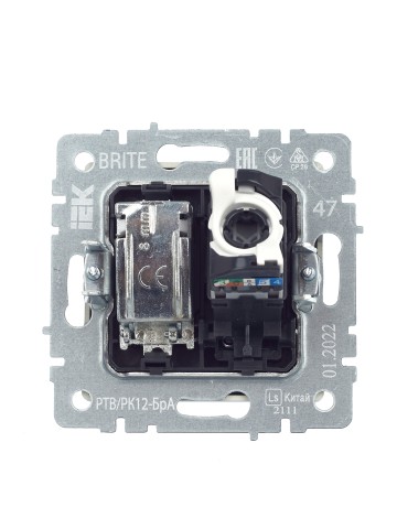 Купить BRITE Розетка двойная TV+RJ45 кат.5E РТВ/РК12-БрА алюминий IEK в Минске