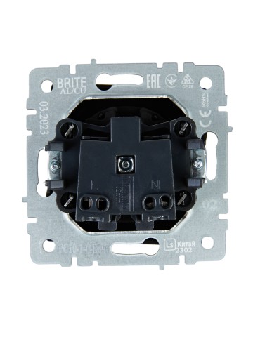 Купить BRITE Розетка 1-местная без заземления без защитных шторок 10А РС10-1-0-БрЧ черный IEK в Минске