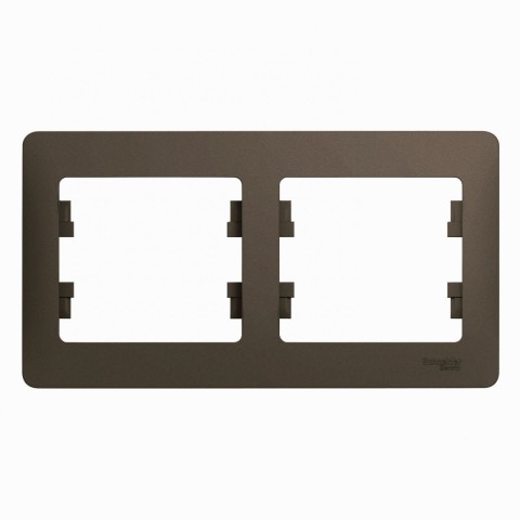 Купить Рамка на 2 поста горизонтальная Schneider Electric Glossa GSL000802 Шоколад в Минске