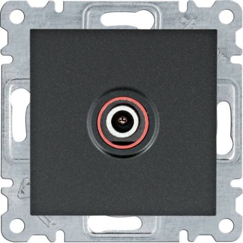 Розетка TV "Звезда" // Hager - Lumina (Цвет - Черный)