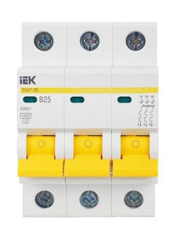 Авт. выкл.ВА47-29 3Р 25А 4,5кА х-ка В ИЭК.