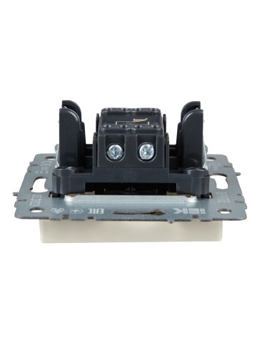 Купить BRITE Выключатель 1-клавишный самовозвратный 10А ВС10-1-4-БрКр бежевый IEK в Минске