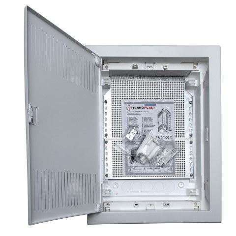 Купить U24ES IT, Щит встраиваемый мультимедийный, 2 ряда, металл. дверца со слотами для охлаждения, IP30 в Минске