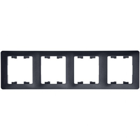 Рамка на 4 поста горизонтальная Schneider Electric Glossa GSL000704 Антрацит фото в интернет-магазине БелЭлектрикМонтаж