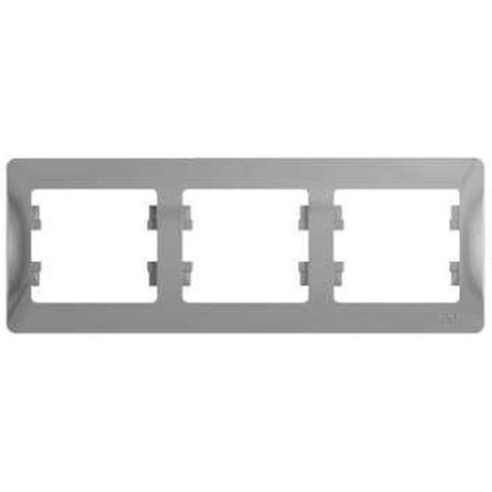 Рамка на 3 поста горизонтальная Schneider Electric Glossa GSL000303 Алюминий фото в интернет-магазине БелЭлектрикМонтаж