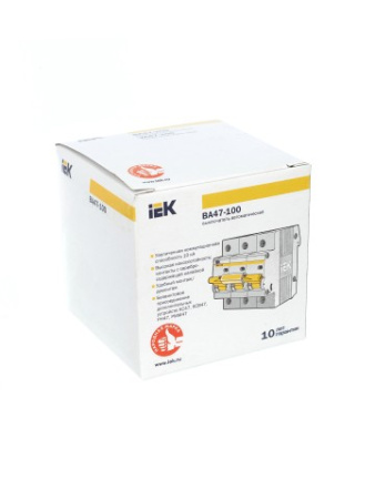 ВА47-100 3Р 80А 10кА х-ка С ИЭК автоматический выключатель ВА47-100 3Р 80А 10кА х-ка С ИЭК автоматический выключатель