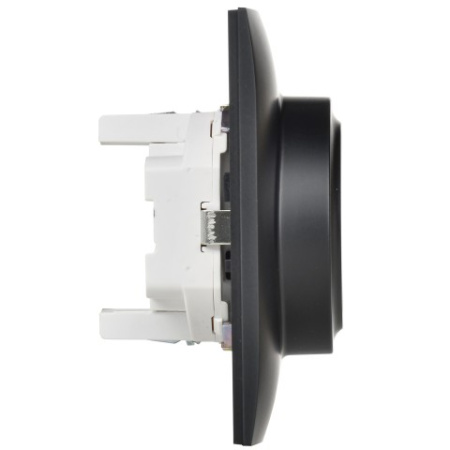 SKANDY Розетка 2-местная с заземлением без защитных шторок 16А в сборе SK-R08Bl черный IEK