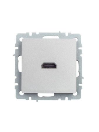 BRITE Розетка HDMI РHDMI-0-БрА алюминий IEK фото в интернет-магазине БелЭлектрикМонтаж