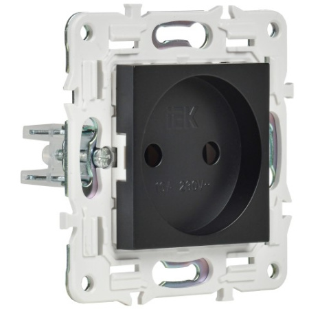 SKANDY Розетка без заземления без защитных шторок 10А SK-R02Bl черный IEK