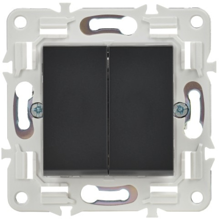 SKANDY Выключатель 2-клавишный проходной 10А SK-V05Bl черный IEK