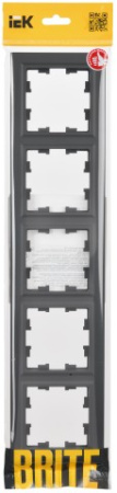 BRITE Рамка 5-местная РУ-5-БрГ графит IEK
