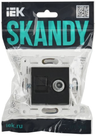 SKANDY Розетка двойная TV+RJ45 кат.5E SK-A14Bl черный IEK