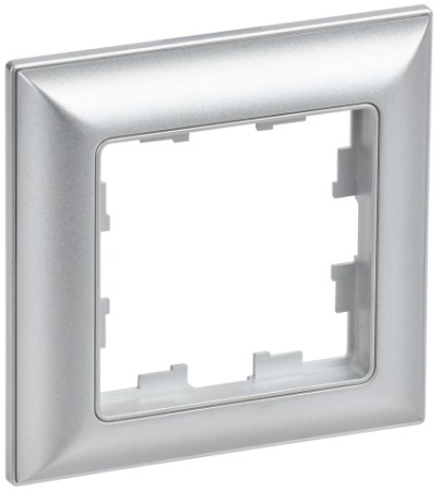 BRITE Рамка 1-местная РУ-1-Бр алюминий/алюминий IEK
