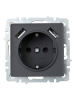 BRITE Розетка 1-местная с заземлением с защитными шторками 16А с USB A+A 5В 2,1А РЮш10-1-БрГ графит IEK