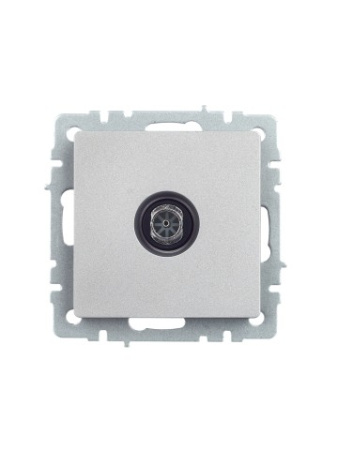 BRITE Розетка TV оконечная РТВ11-0-БрА алюминий IEK фото в интернет-магазине БелЭлектрикМонтаж