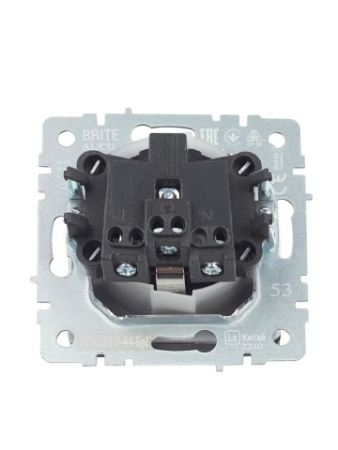 BRITE Розетка 1-местная с заземлением с защитными шторками и крышкой 16А IP44 РСбш10-3-44-БрГ графит IEK