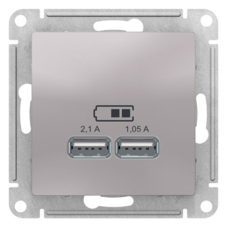 ATN000333 USB РОЗЕТКА А+А 5В/2,1 А, мех.АЛЮМ фото в интернет-магазине БелЭлектрикМонтаж