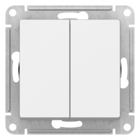 ATN000173 ATLASDESIGN 2-клавишный ПЕРЕКЛЮЧАТЕЛЬ, перекрестный, 2 x сх. 7, 10АХ, механизм, БЕЛЫЙ (460512)
