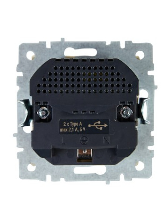 BRITE Розетка 1-местная с заземлением с защитными шторками 16А с USB A+A 5В 2,1А РЮш10-1-БрКр бежевый IEK