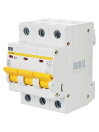 ВА47-29 3Р 40А 4,5кА х-ка D ИЭК авт выкл.