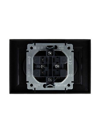 BRITE Розетка 2-местная без заземления с защитными шторками 10А в сборе РСш12-2-БрГ графит IEK