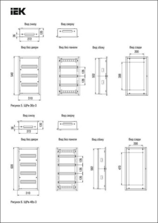 TITAN 3 Корпус металлический ЩРв-36 ((540х310х120мм) IP31 IEK