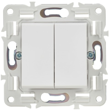 SKANDY Выключатель 2-клавишный 10А SK-V04W арктический белый IEK