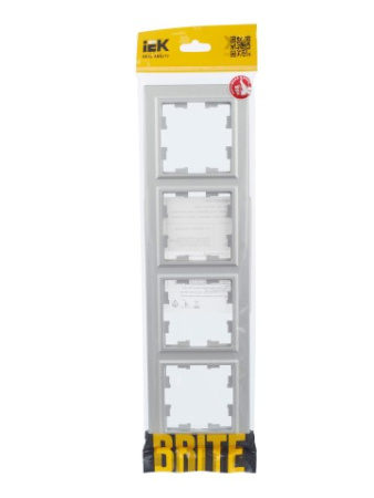 BRITE Рамка 4-местная РУ-4-БрА алюминий IEK