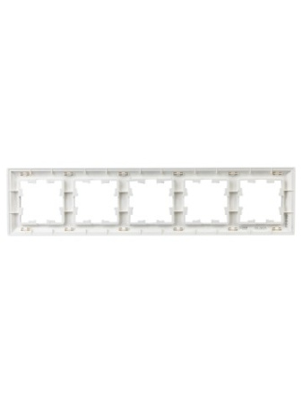 BRITE Рамка 5-местная РУ-5-Бр алюминий/алюминий IEK