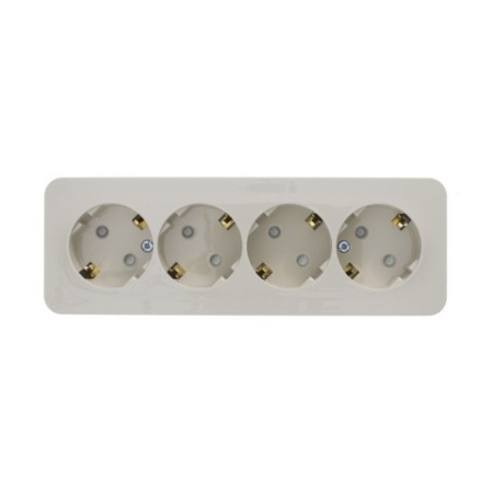 BLANCA О/У РОЗЕТКА 4-я с заземл. со шторками ИЗОЛ.ПЛ.,16А, 250В, БЕЖЕВЫЙ