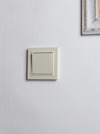 BRITE Выключатель 1-клавишный 10А в сборе ВСР10-1-0-БрКр бежевый IEK