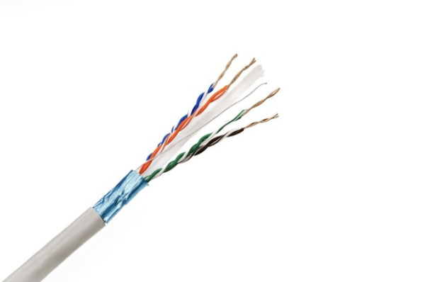 Купить Кабель витая пара F/UTP, CAT 6, ZH нг(А)-HF, 4PR, 23AWG, INDOOR, SOLID, серый, 305м, REXANT в Минске