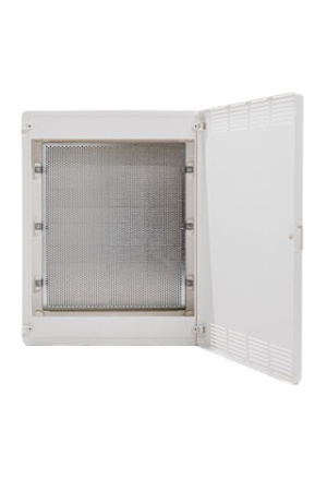 Щит открытой установки Multimedia (500х390х99), IP-40 // Hager - Golf (Белая дверь с перфорацией) фото в интернет-магазине БелЭлектрикМонтаж