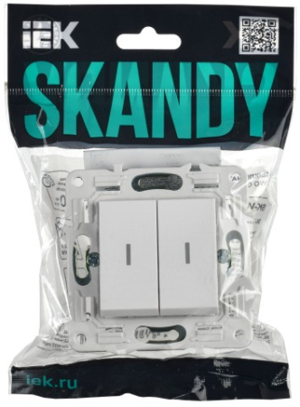 SKANDY Выключатель 2-клавишный с индикацией 10А SK-V09W арктический белый IEK