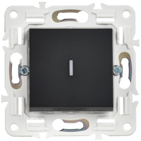 SKANDY Выключатель 1-клавишный с индикацией 10А SK-V07Bl черный IEK