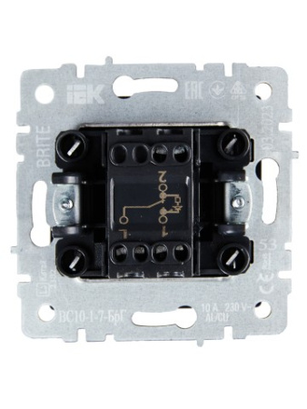 BRITE Выключатель 1-клавишный проходной с индикацией 10А ВС10-1-7-БрГ графит IEK