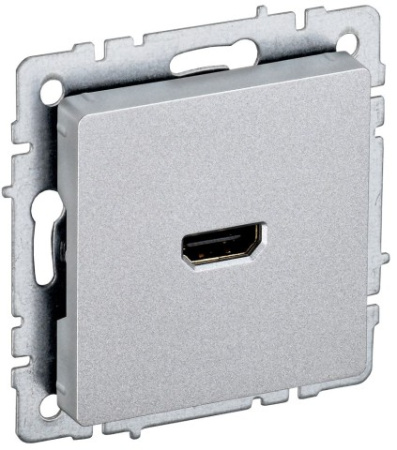 BRITE Розетка HDMI РHDMI-0-БрА алюминий IEK фото в интернет-магазине БелЭлектрикМонтаж