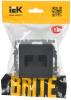 BRITE Розетка компьютерная двойная RJ45 кат.6 РК11-2-БрГ графит IEK