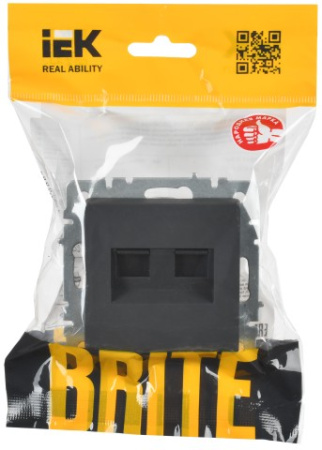 BRITE Розетка компьютерная двойная RJ45 кат.6 РК11-2-БрГ графит IEK